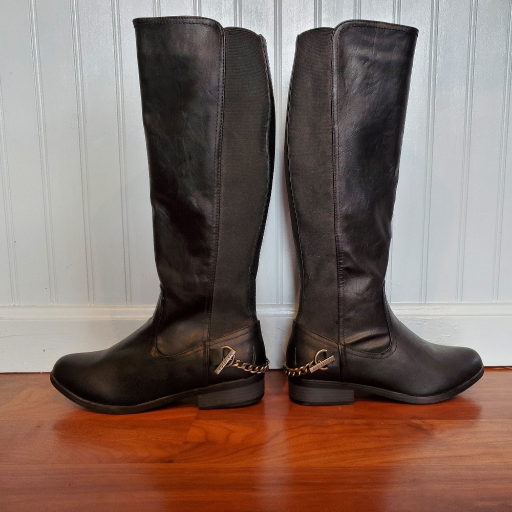 Nautica black PU leather boots 7